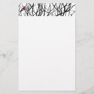 The Red Bird by Leslie Peppers Stationery