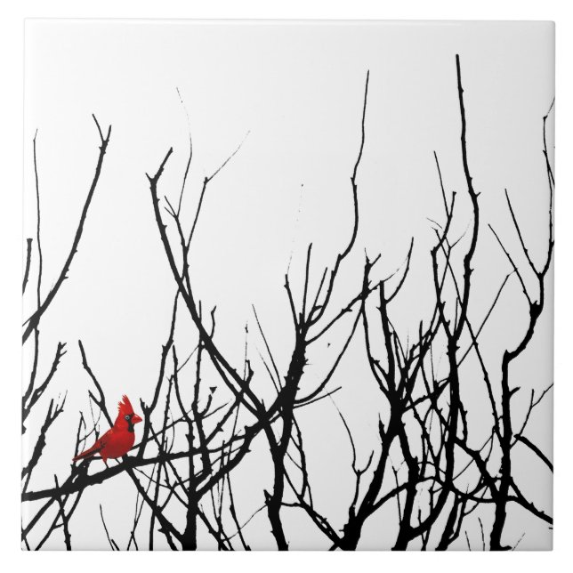 The Red Bird by Leslie Peppers Tile (Front)