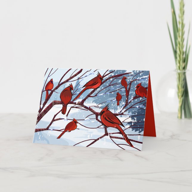 The Red Birds Photo Greeting Card (Front)