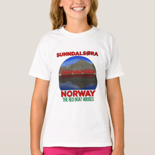 The Red Boat Houses Sunndalsøra Norway T-Shirt