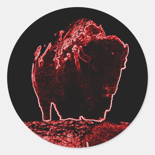 The Red Buffalo Collection Classic Round Sticker (Front)