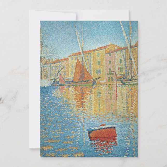 The Red Buoy by Paul Signac, Vintage Pointillism (Front)