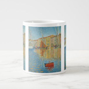 The Red Buoy by Paul Signac, Vintage Pointillism Large Coffee Mug