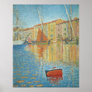 The Red Buoy by Paul Signac, Vintage Pointillism Poster