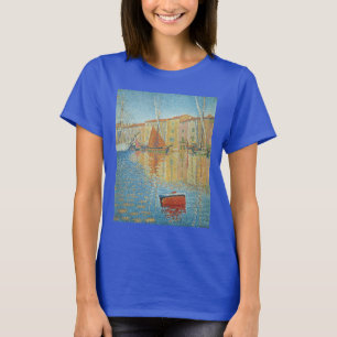 The Red Buoy by Paul Signac, Vintage Pointillism T-Shirt