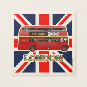 The Red Double-Decker London Bus Napkin