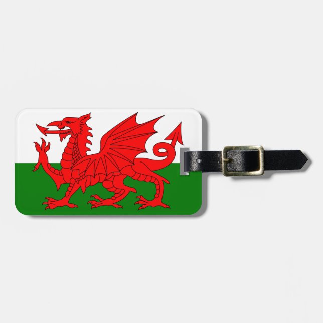 The Red Dragon [Flag of Wales] Luggage Tag (Front Horizontal)