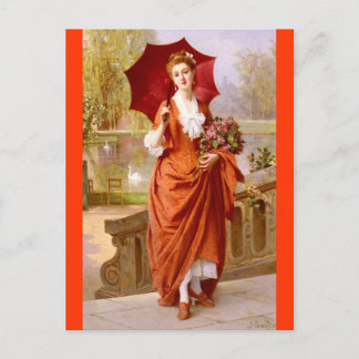 The red Dress - Caraud Postcard