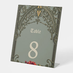 The red flower, the blossom of affection. pedestal sign