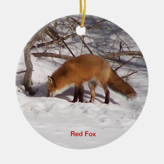 The Red Fox Ceramic Tree Decoration (Front)