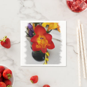 The red freesia napkin