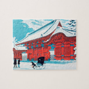 The Red Gate of Hongo in Snow by Hiroaki Takahashi Jigsaw Puzzle