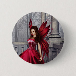 The Red Glamour Fairy 6 Cm Round Badge