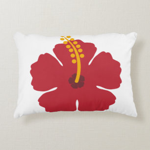 The Red Hibiscus Flower Decorative Cushion