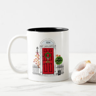 The Red Holiday Christmas Door Coffee Mug