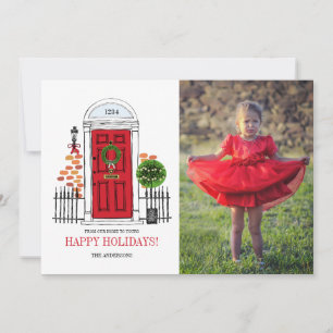 The Red Holiday Christmas Door Photo Card