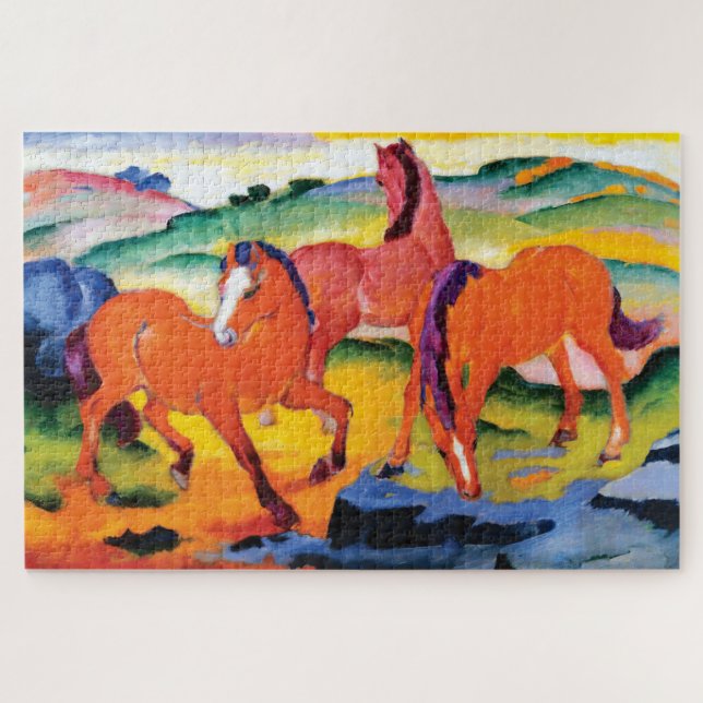 The Red Horses by Franz Marc Jigsaw Puzzle (Horizontal)