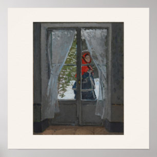 The Red Kerchief by Monet - Impressionist Art Poster