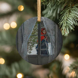 The Red Kerchief   Claude Monet Ceramic Tree Decoration