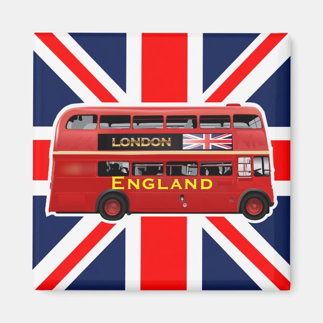 The Red London Double Decker Bus Magnet (Front)