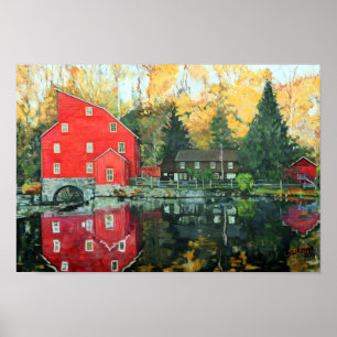 The Red Mill In Clinton, New Jersey Poster