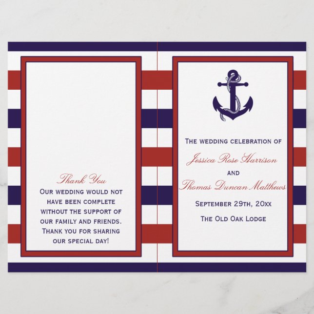 The Red & Navy Nautical Anchor Wedding Collection (Front)