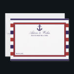 The Red & Navy Nautical Anchor Wedding Collection Advice Card<br><div class="desc">Celebrate in style with these nautical anchor advice cards. The simple yet stylish design will allow your guests to write a note of advice for you to keep and read over in years to come. The wording is easy to personalise so these cards can quickly be transformed into advice cards...</div>