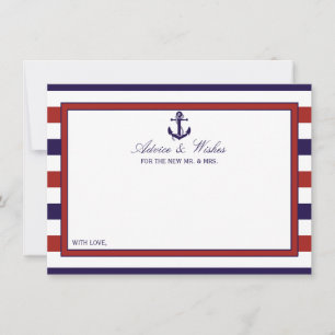 The Red & Navy Nautical Anchor Wedding Collection Advice Card