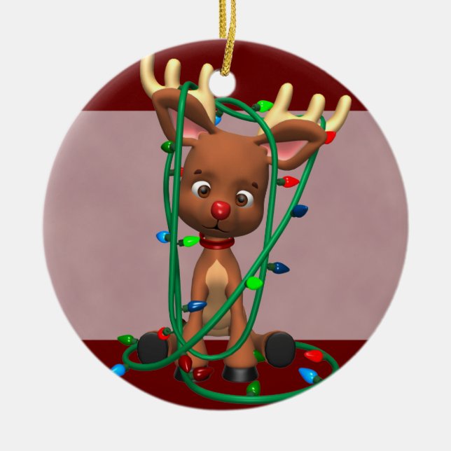 the Red Nosed Reindeer Christmas Ornament (Front)