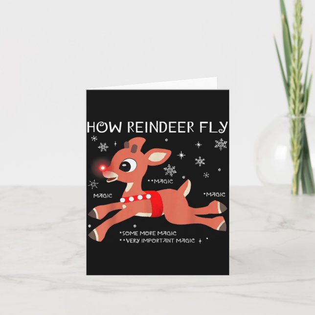 The Red-nosed Reindeer How Reindeer Fly Christmas  Card (Front)
