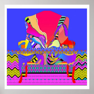 The Red Pattern Armchair Poster