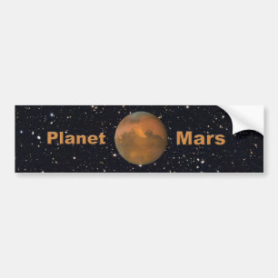 The Red Planet Mars Starry Sky Bumper Sticker