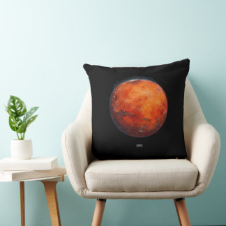 The Red Planet: Mars Watercolor Cushion