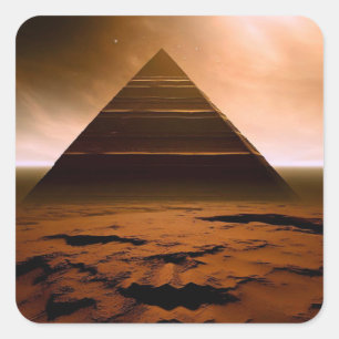 The Red Planet’s Pyramid Square Sticker