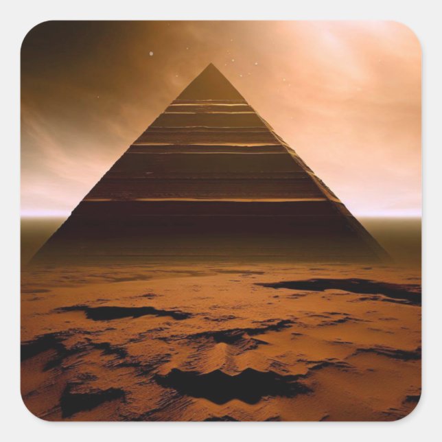 The Red Planet’s Pyramid Square Sticker (Front)