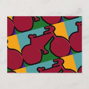 the red pop bike silhouette postcard