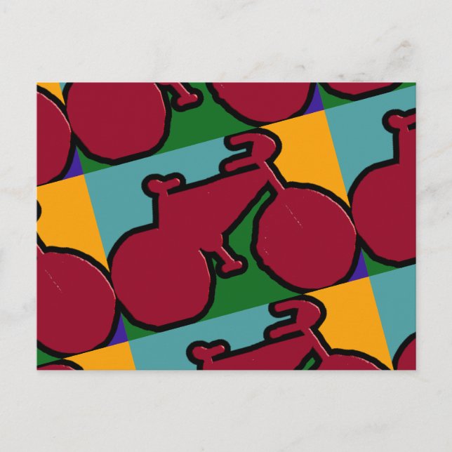 the red pop bike silhouette postcard (Front)