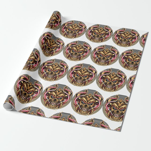The Red Samurai Collection Wrapping Paper (Unrolled)
