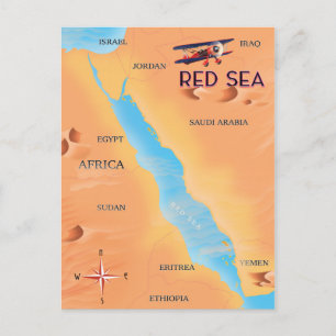 The Red Sea Travel Map Postcard