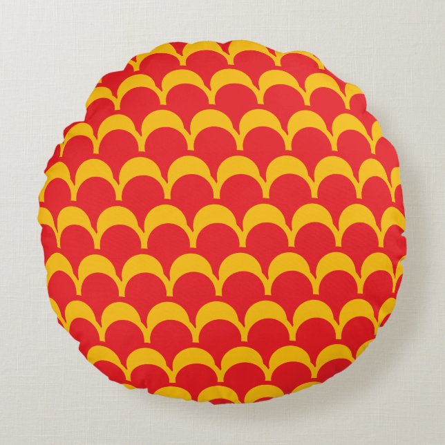 the red tellow roof  round cushion (Front)