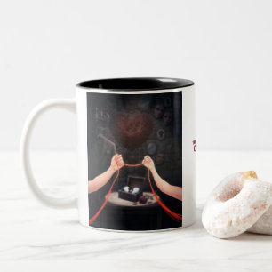The Red Thread of Fate Aesthetic Soulmates Two-Ton Two-Tone Coffee Mug