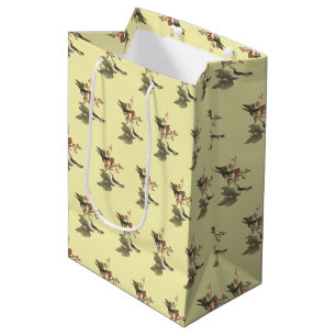 The Red-throated or Ruby-throated Hummingbird Medium Gift Bag