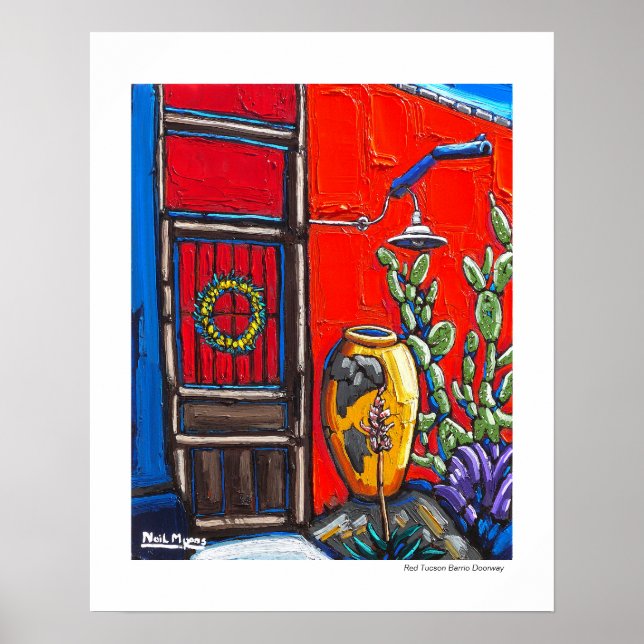 The Red Tucson Barrio Doorway Poster (Front)