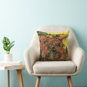 The Red Vineyard by Vincent van Gogh Cushion