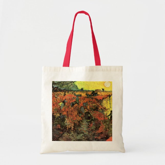 The Red Vineyard by Vincent van Gogh Tote Bag (Front)