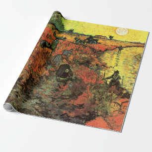 The Red Vineyard by Vincent van Gogh Wrapping Paper