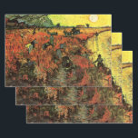 The Red Vineyard by Vincent van Gogh Wrapping Paper Sheet<br><div class="desc">The Red Vineyard by Vincent van Gogh is a vintage fine art post impressionism daily life landscape painting featuring peasant farmers working in a fields on a farm at sunset. It was the only painting sold during van Gogh's lifetime. About the artist: Vincent Willem van Gogh was a Post Impressionist...</div>