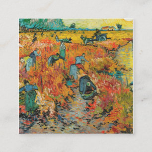 The Red Vineyard Painting By Vincent Van Gogh Square Business Card