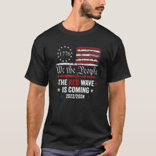 The Red Wave Is Coming 2024 Usa Flag Election Rep T-Shirt