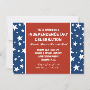 The Red, White and Blue July 4th Party Invitation